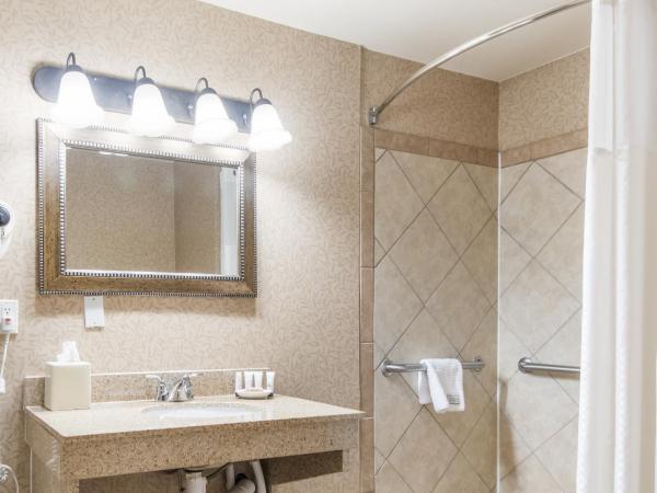 Red Lion Hotel Portland Airport : photo 4 de la chambre chambre lit queen-size avec douche à l'italienne - accessible aux personnes à mobilité réduite