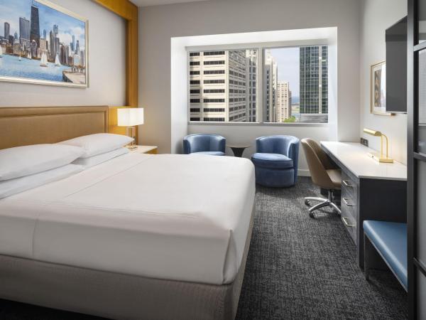 Residence Inn by Marriott Chicago Downtown Magnificent Mile : photo 1 de la chambre studio, 1 king, magnificent mile view (mobility accessible w/ roll-in shower)