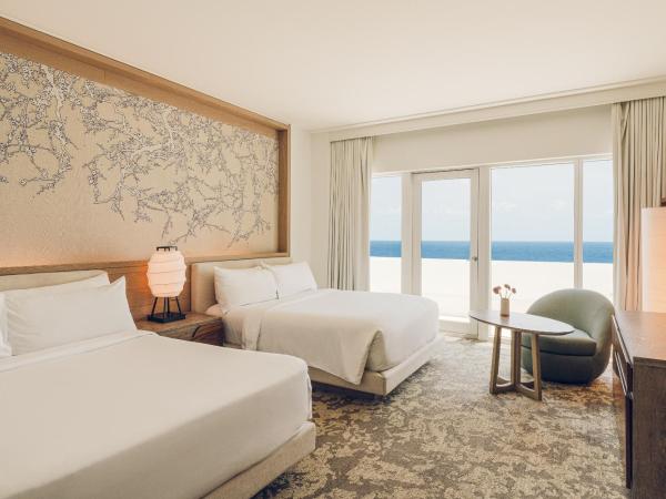 Nobu Hotel Miami Beach : photo 1 de la chambre chambre deluxe avec 2 lits queen-size - vue sur océan