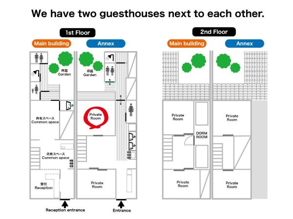 Guesthouse Kioto : photo 4 de la chambre chambre lits jumeaux supérieure - vue sur jardin