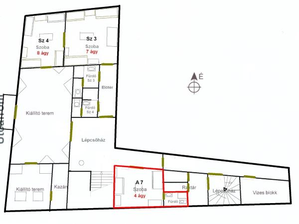 Ciszterci Szállás Pécs : photo 7 de la chambre chambre quadruple avec salle de bains