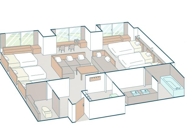 Art Hotel Osaka Bay Tower : photo 3 de la chambre executive room in 6-bed with bay view