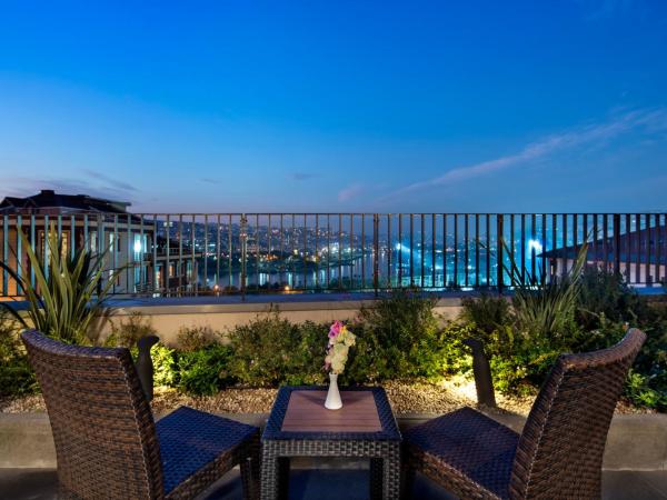 Dosso Dossi Hotels & SPA Golden Horn : photo 3 de la chambre chambre lits jumeaux avec terrasse et vue sur la mer