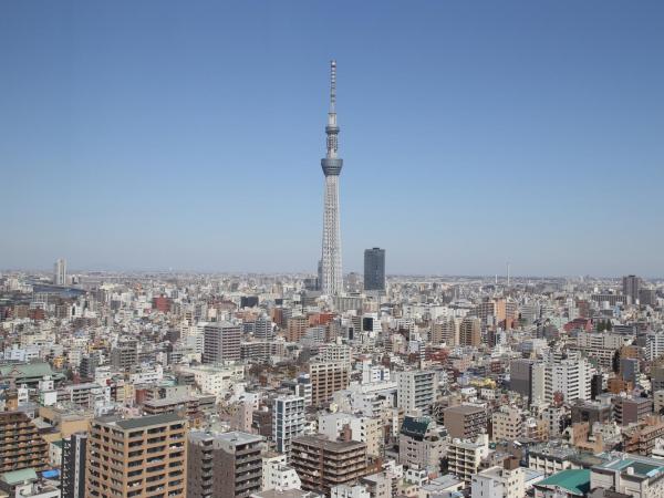 Dai-ichi Hotel Ryogoku : photo 5 de la chambre chambre lits jumeaux modérée - vue au-delà de la cime des arbres de tokyo - fumeurs