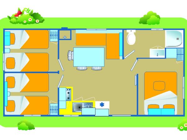 Happy Camp Mobile Homes in Camping Park Umag : photo 9 de la chambre three-bedroom mobile home happy premium 