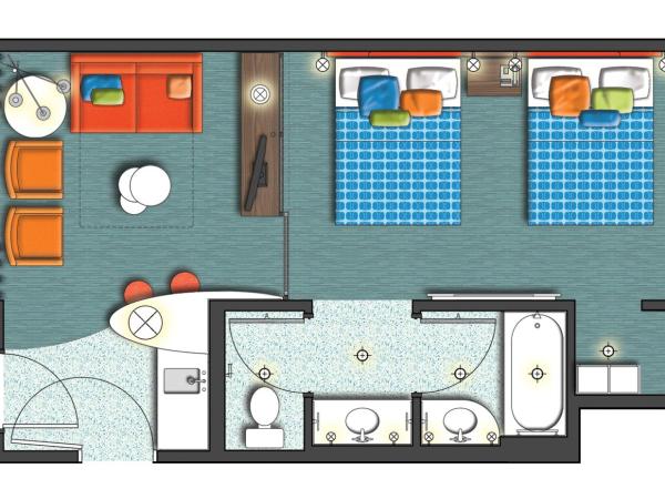 Universal's Cabana Bay Beach Resort : photo 7 de la chambre suite familiale - accès par l'extérieur (entrée anticipée au parc incluse)