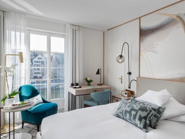 Storchen Zürich - Lifestyle boutique Hotel : photo 2 de la chambre chambre lit queen-size - côté rivière 