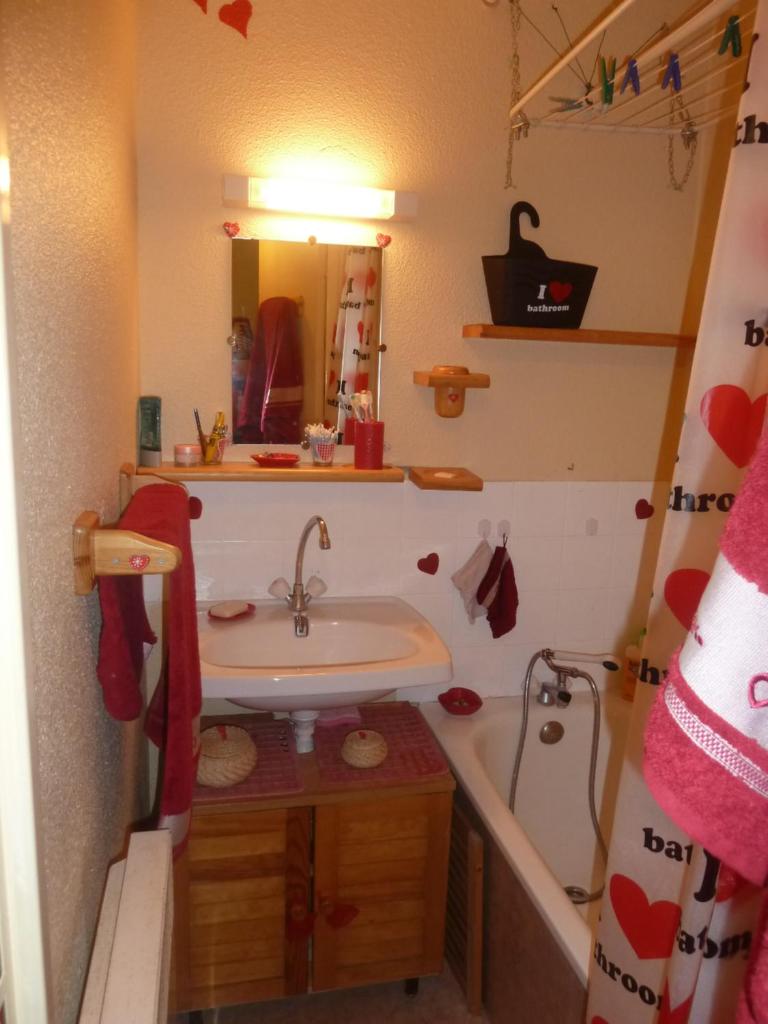 une salle de bain avec un lavabo et une baignoire dans l'établissement Samoëns studio, à Samoëns