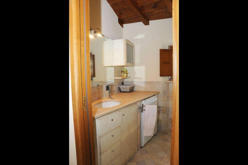 une cuisine avec un évier et un plan de travail dans l'établissement Sant'Ippolito, à Asciano