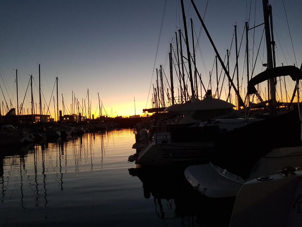 un groupe de bateaux amarrés dans un port au coucher du soleil dans l'établissement La Rochelle sur L'eau, à La Rochelle 6 autres photos