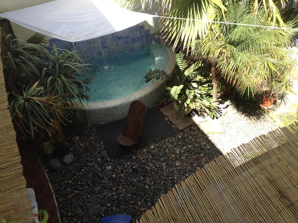 - une petite piscine dans une cour avec des palmiers dans l'établissement Albergo Boutique Casajanca, à Canneto 58 autres photos