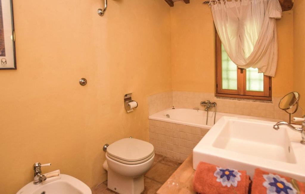 une salle de bain avec toilettes, baignoire et lavabo dans l'établissement CountrY Side Chic Roma, à Rocca di Papa 9 autres photos
