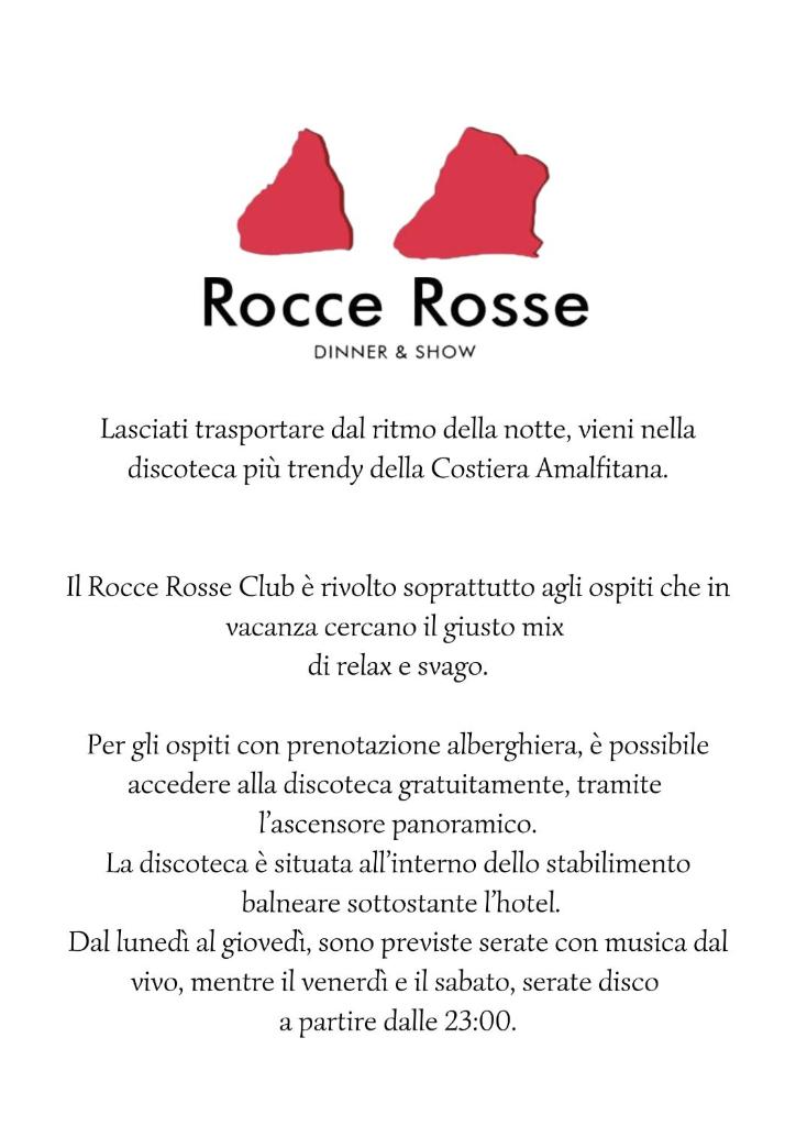 un dépliant pour une clinique et un spectacle Rosiesie avec une photo d'un rouge à lèvres dans l'établissement Lloyd's Baia Hotel, à Vietri