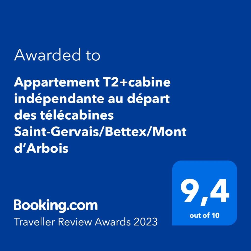 une capture d'écran d'un écran de téléphone avec le texte mis à jour en accord dans l'établissement Appartement T2+cabine indépendante au départ des télécabines Saint-Gervais/Bettex/Mont d’Arbois, à Saint-Gervais-les-Bains
