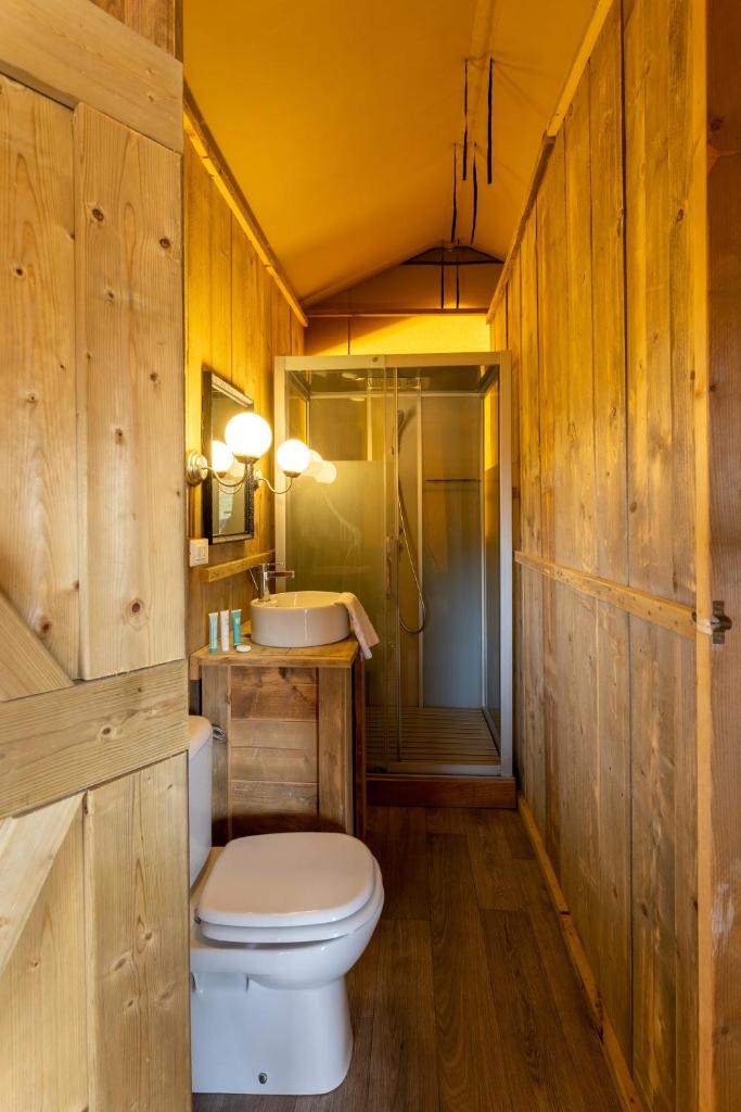 une salle de bain avec toilettes et lavabo dans l'établissement Tenuta Delle Ripalte, à Capoliveri