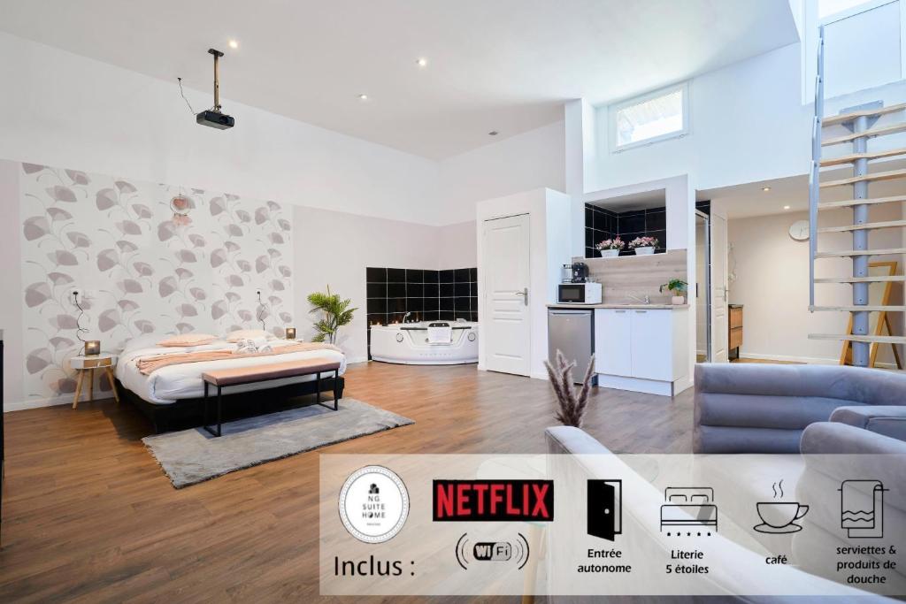 NG Prestige - Nain - Suite Spa Privatif - Jacuzzi - Netflix - Projecteur 4
