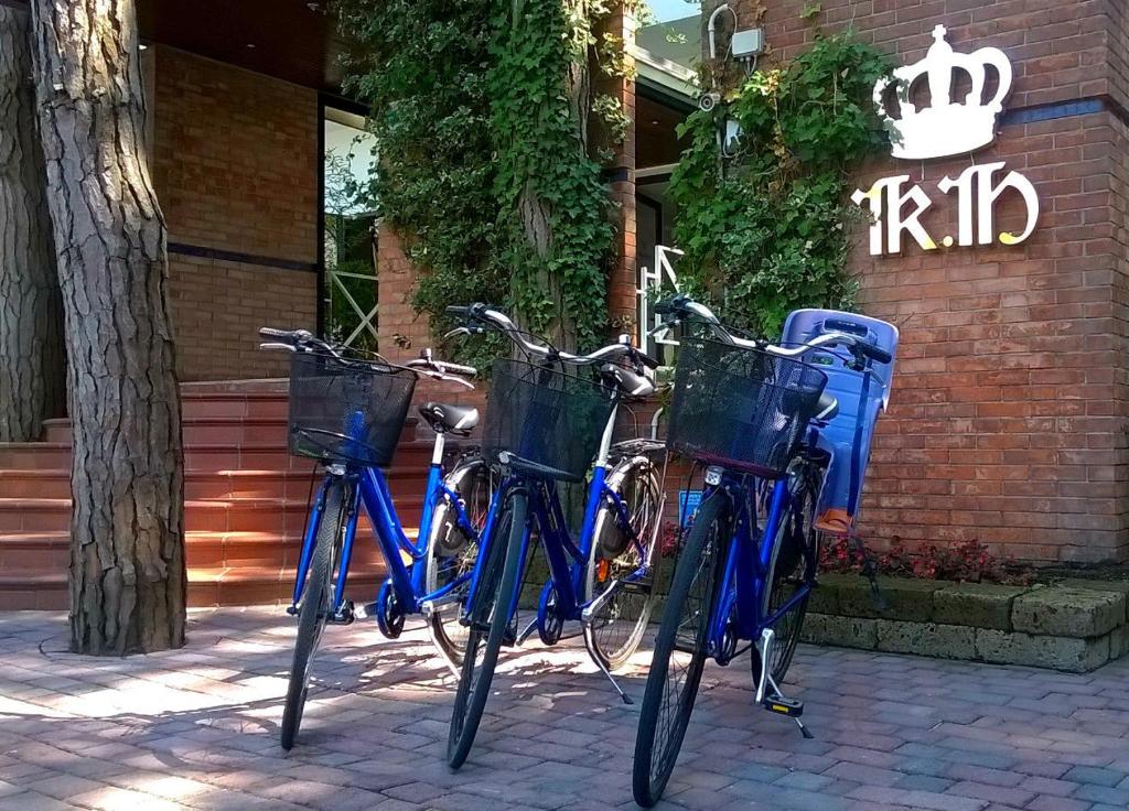 3 vélos garés devant un bâtiment dans l'établissement Hotel King, à Lido di Jesolo 29 autres photos