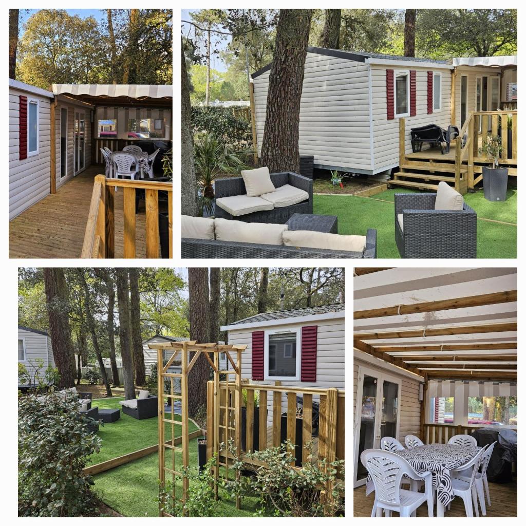 Un collage de quatre photos d'une petite maison dans l'établissement Mhstbrevin109, à Saint-Brévin-les-Pins