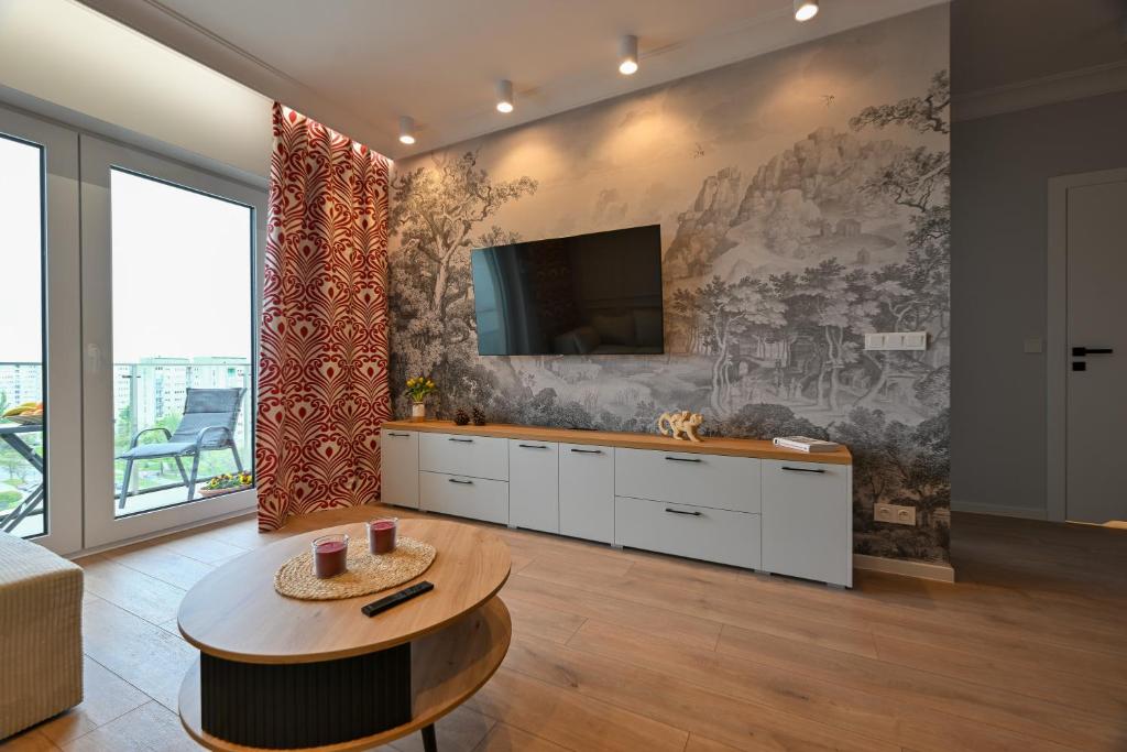Apartament w stylu Feng Shui na 10 piętrze z widokiem, bezpłatny parking, nowy budynek, dostęp na kod 5