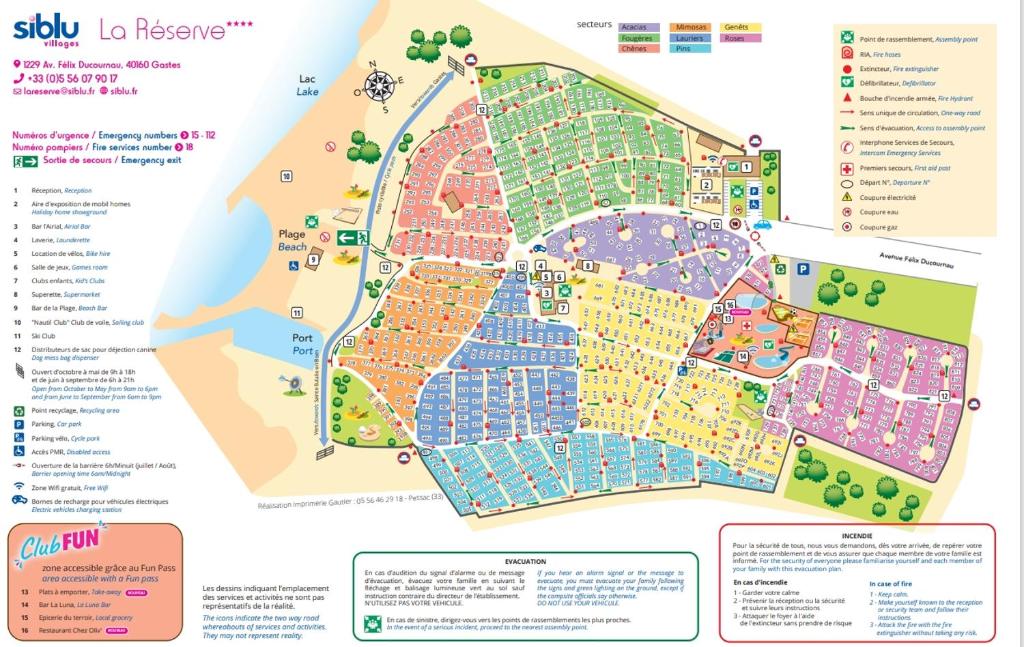 une carte de la ville de la revetera dans l'établissement Mobilhome 422 3ch/1 sdb camping 4* La Réserve SIBLU Gastes, à Gastes 3 autres photos