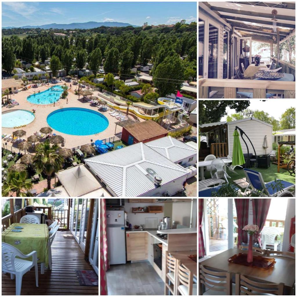 un collage de photos d'une piscine dans l'établissement ESTEREL le Montourey FRÉJUS, à Fréjus