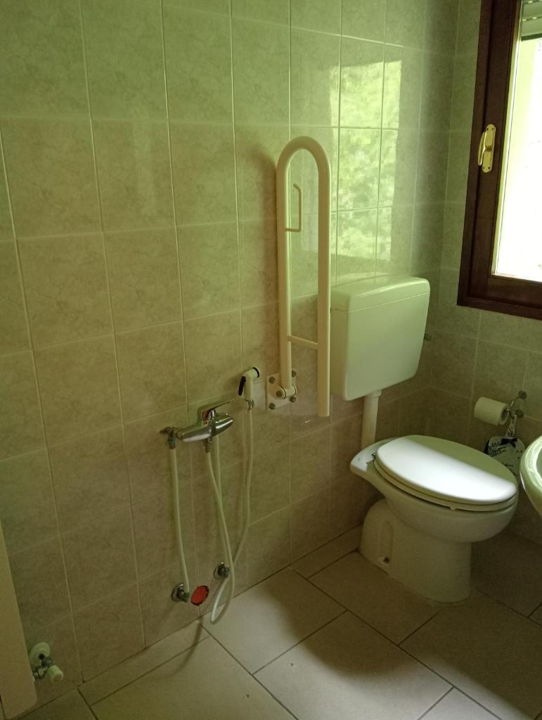 une salle de bain avec toilettes et douche dans l'établissement La Panoramica a Molino del Pallone, à Molino del Pallone