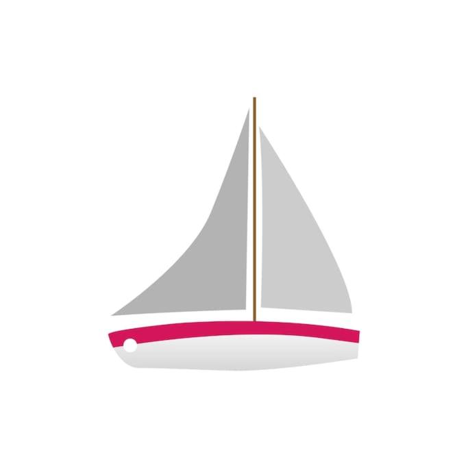 un bateau à voile sur fond blanc dans l'établissement Le chant des mouettes - Voilier, à Boulogne-sur-Mer 1 autre photo
