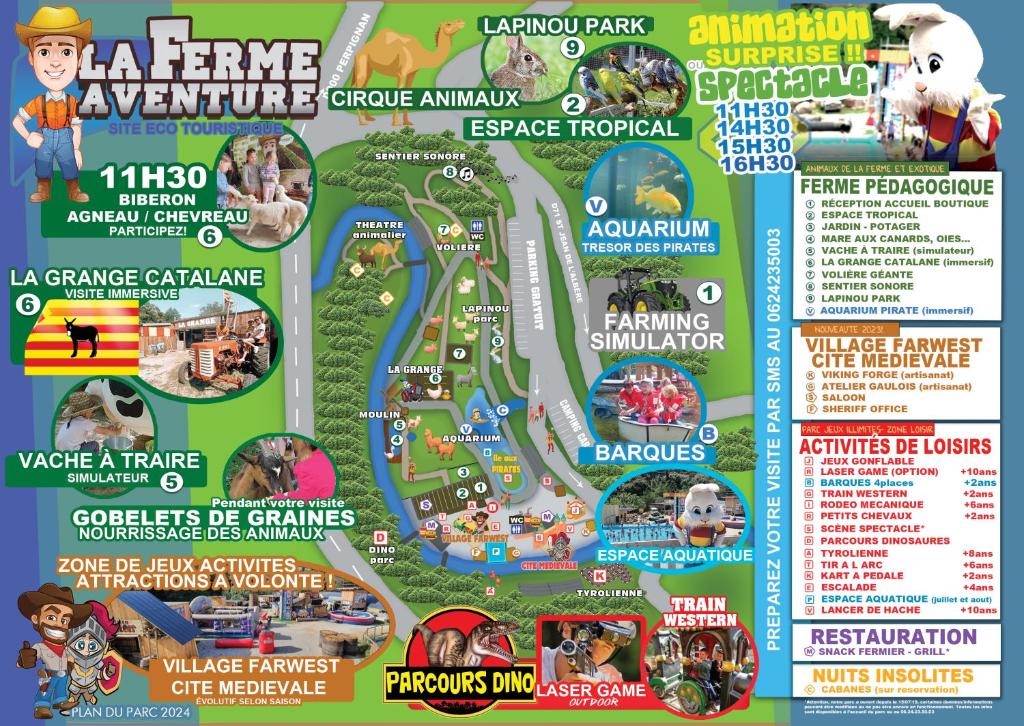 - une carte du parc à thème dans l'établissement Cabane perché à la ferme aventure du perthus, à Le Perthus 3 autres photos