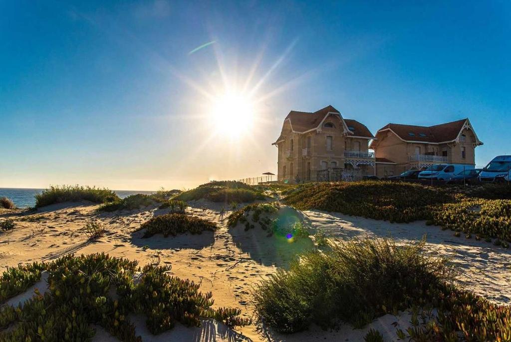 une maison au sommet d'une plage bien exposée dans l'établissement Camping 4 étoiles - Parc aquatique - eeic0f, à Biscarrosse
