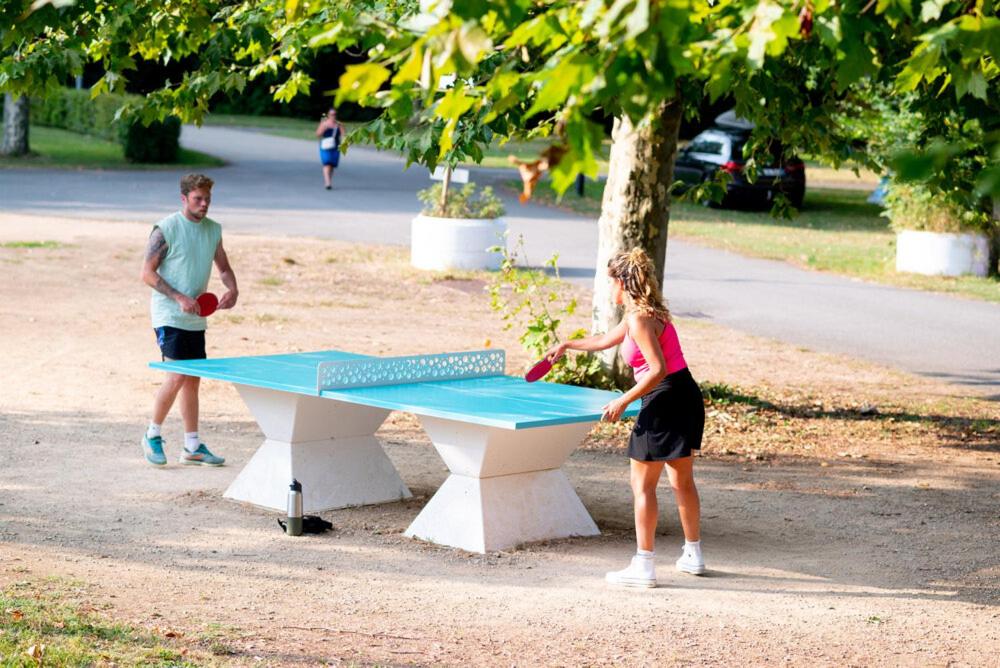 une jeune fille jouant au tennis de table dans l'établissement Camping de Thoissey, à Thoissey 1 autre photo