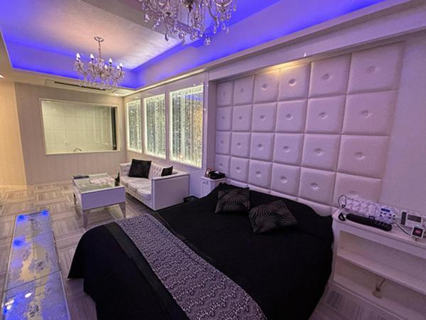 une chambre avec un lit et un canapé dans l'établissement H-SEVEN TOYAMA (Adult Only), à Takaoka