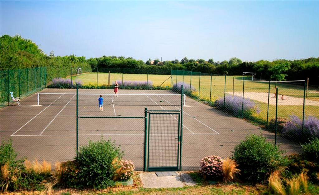 2 personnes jouant au tennis sur un court dans l'établissement Glamping Vendée, à Saint-Julien-des-Landes 28 autres photos