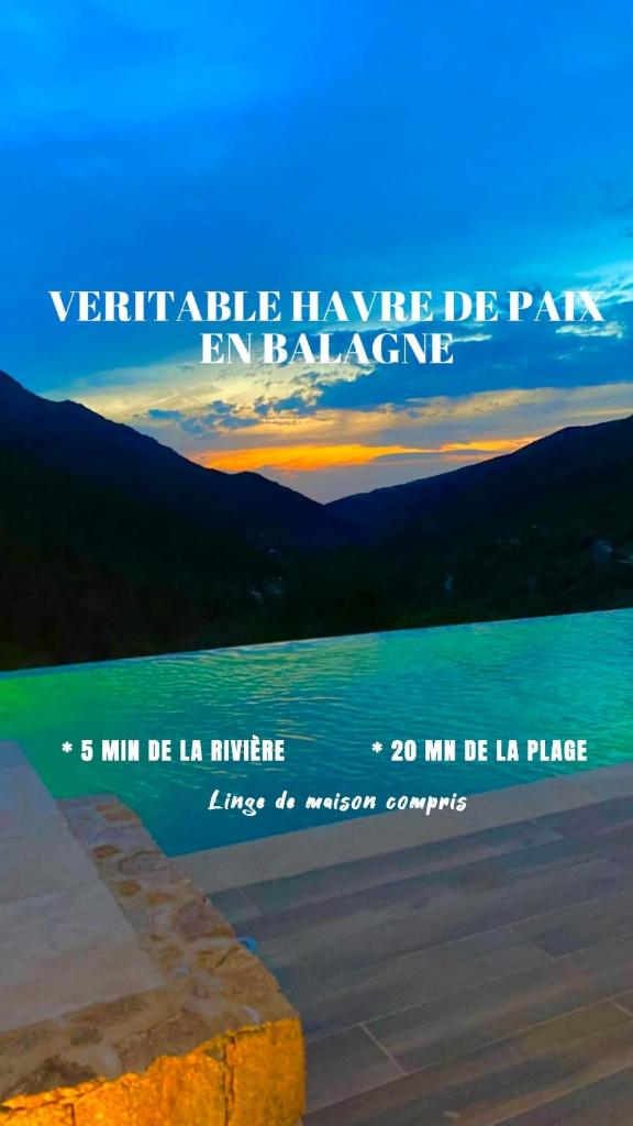 une affiche pour un concert avec vue sur l'océan dans l'établissement Gîte A Funtana Montestremo, Balagne, Haute Corse, à Manso