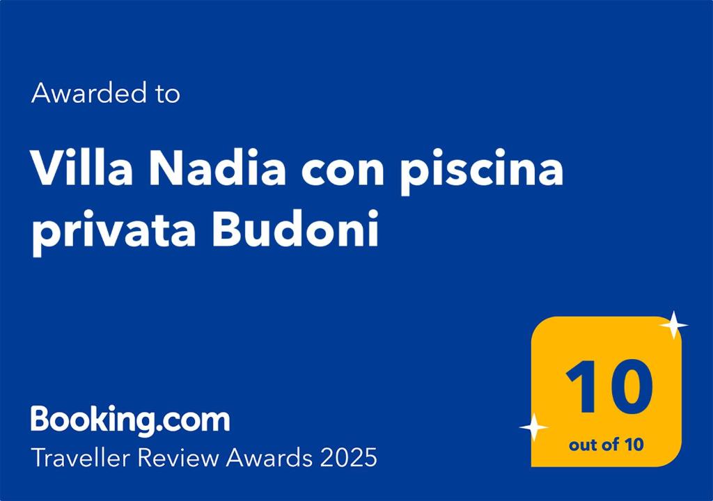Certificat, récompense, panneau ou autre document affiché dans l'établissement Villa Nadia con piscina privata Budoni