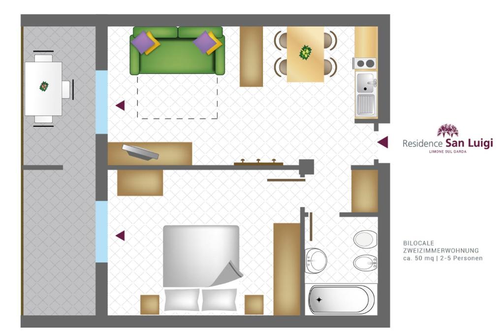 d'une salle de bains avec dans l'établissement Residence San Luigi, à Limone sul Garda