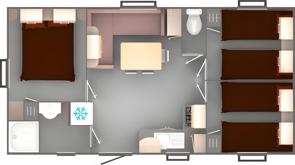 Plan de l'établissement Mobil-home Le 154 aux Iscles