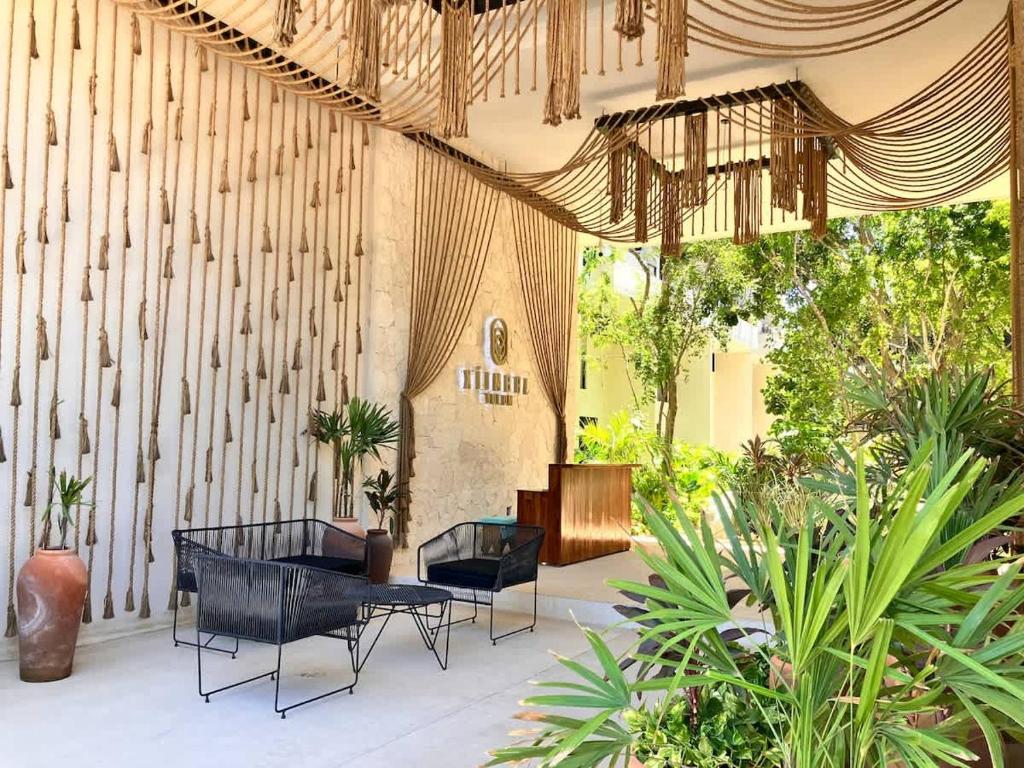 Tulum groups home for 8 guest with 2 bedrooms Balcony Common Pool Gym Yoga and mini Market Ximbal