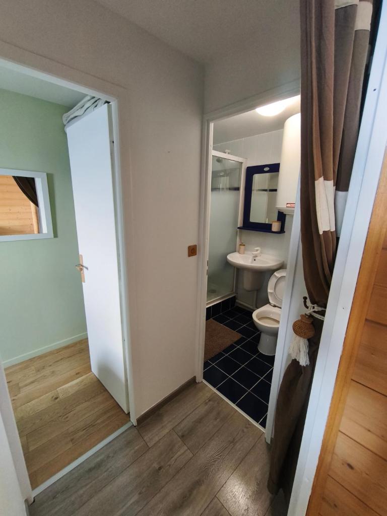 une salle de bain avec toilettes et lavabo dans l'établissement Prapoutel, à Prapoutel