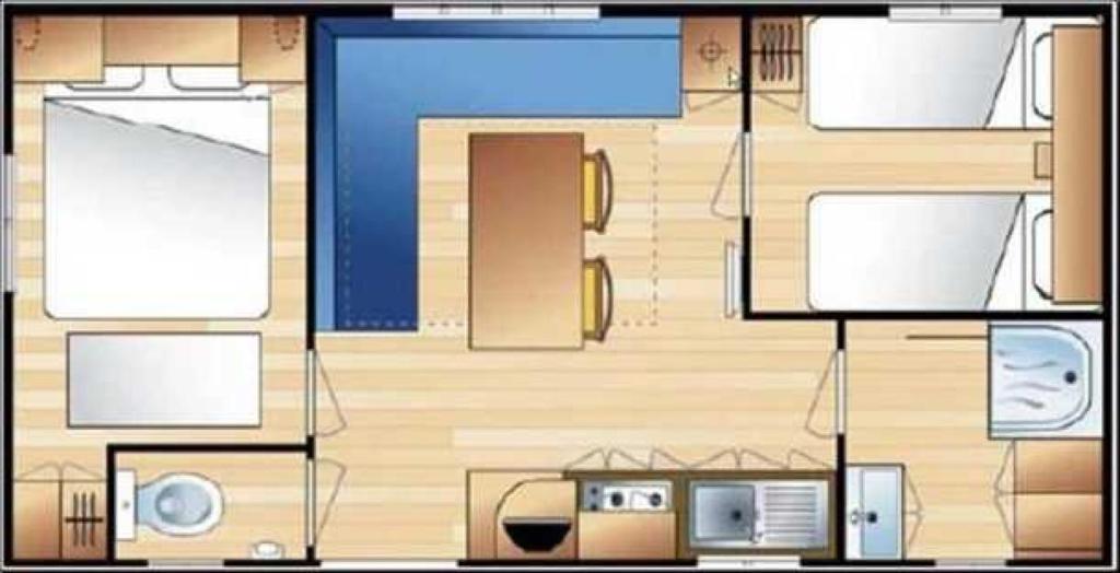 - un plan d'étage avec un salon dans l'établissement Camping 3 étoiles - Piscine - eehgee, à Castelnau-Picampeau 7 autres photos