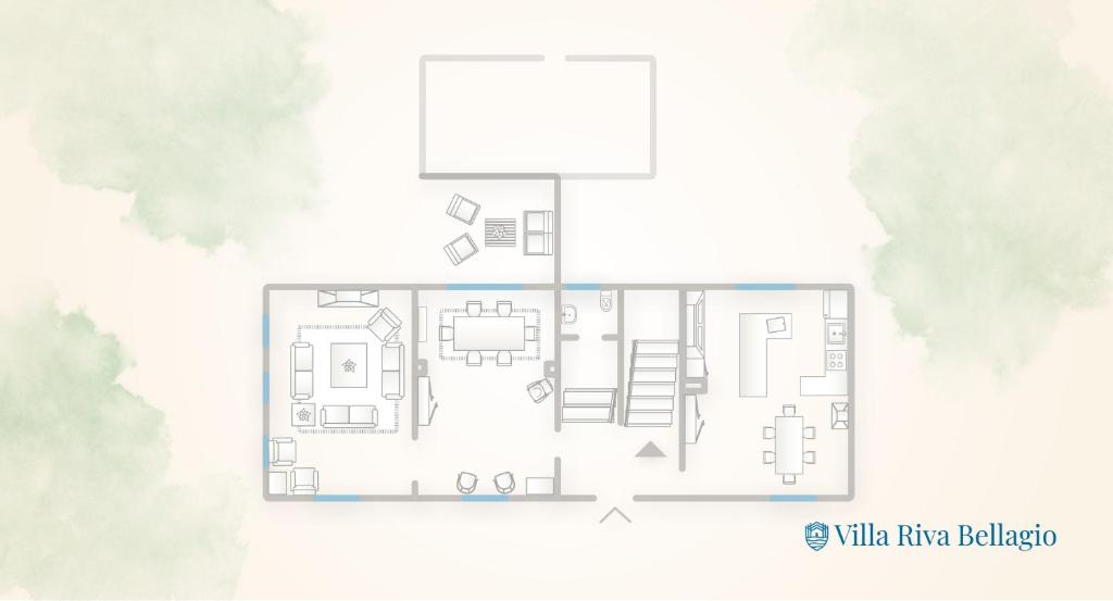 un dessin d'un plan d'étage d'une maison dans l'établissement Villa Riva Bellagio with Pool & Garden by Rent All Como, à Bellagio