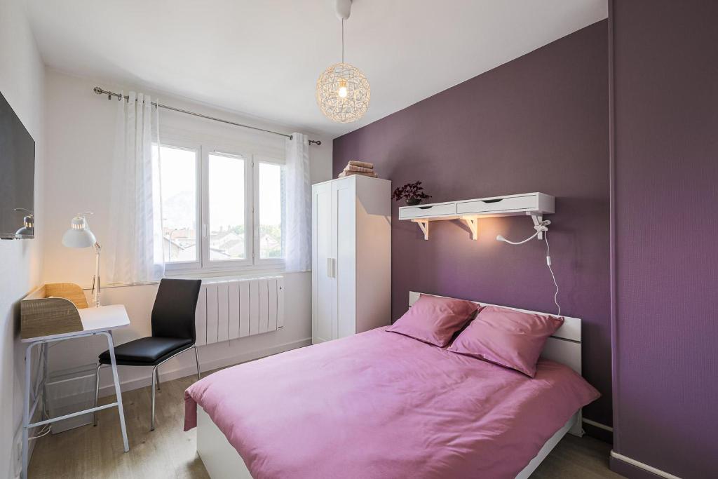 Le Smart & Cosy - Location possible du logement entier OU en coliving dans ce T5 de 80m2 - 4 chambres différentes et privatives - Jusqu'à 2 personnes par chambre et 8 pour le logement entier - Parking Gratuit - Wifi Fibre -Gare à 20 min 4