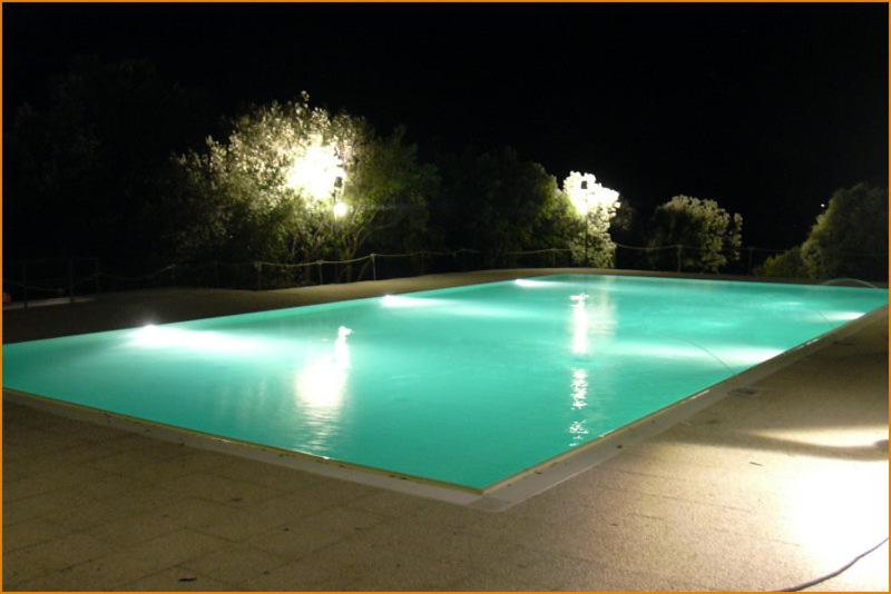 une grande piscine bleue la nuit dans l'établissement illicini stabilimento balneare e albergo, à Maratea 26 autres photos