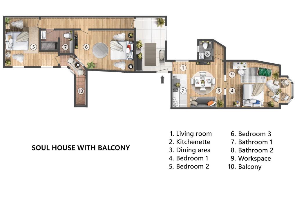 Soul House 110m2 with Balcony & Foosball Old Town 6