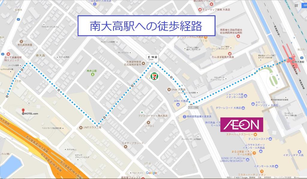 une carte d'une ville dans l'établissement Hotel.COM (Adult Only), à Nagoya