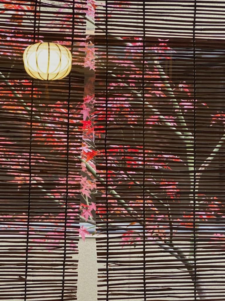 Cette chambre dispose d'une fenêtre avec des stores. dans l'établissement Ryokan Tori, à Kyoto