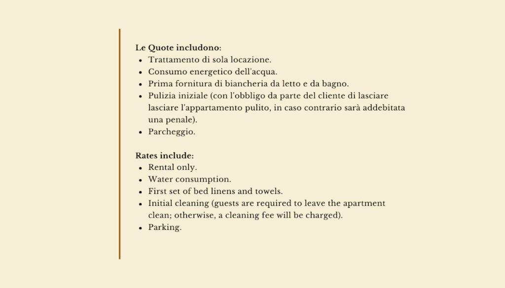une page d'un document avec une liste de tâches dans l'établissement Residence with swimming-pool in Arborea just 300 meters from the beach, à Arborea