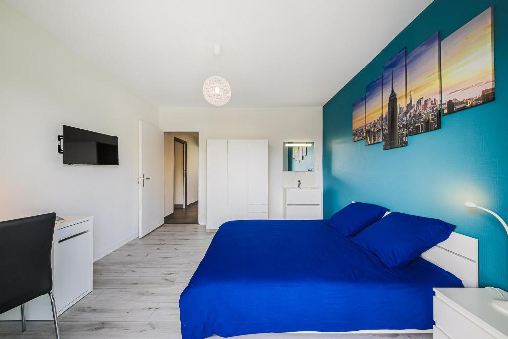 Le Smart & Cosy - Location possible du logement entier OU en coliving dans ce T5 de 80m2 - 4 chambres différentes et privatives - Jusqu'à 2 personnes par chambre et 8 pour le logement entier - Parking Gratuit - Wifi Fibre -Gare à 20 min 6