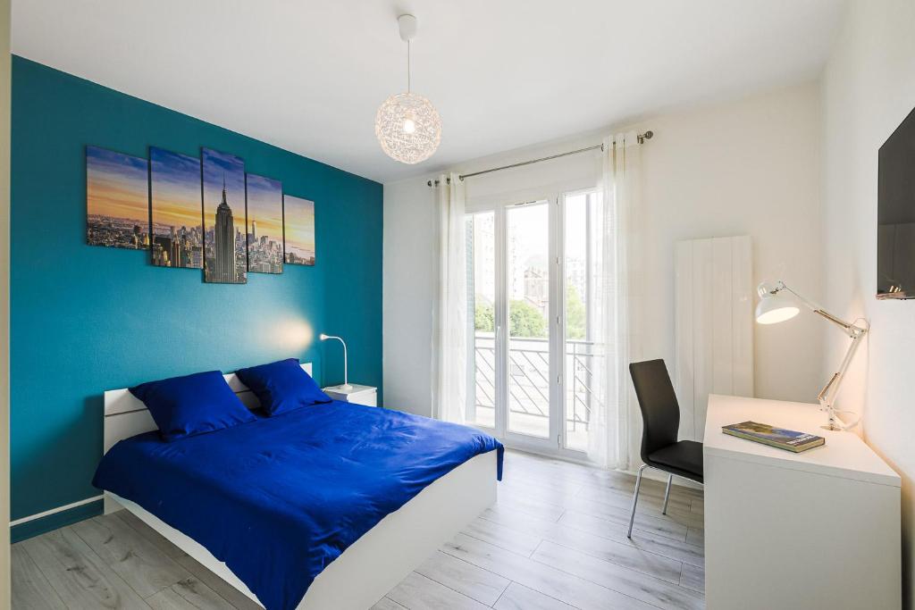 Le Smart & Cosy - Location possible du logement entier OU en coliving dans ce T5 de 80m2 - 4 chambres différentes et privatives - Jusqu'à 2 personnes par chambre et 8 pour le logement entier - Parking Gratuit - Wifi Fibre -Gare à 20 min 7