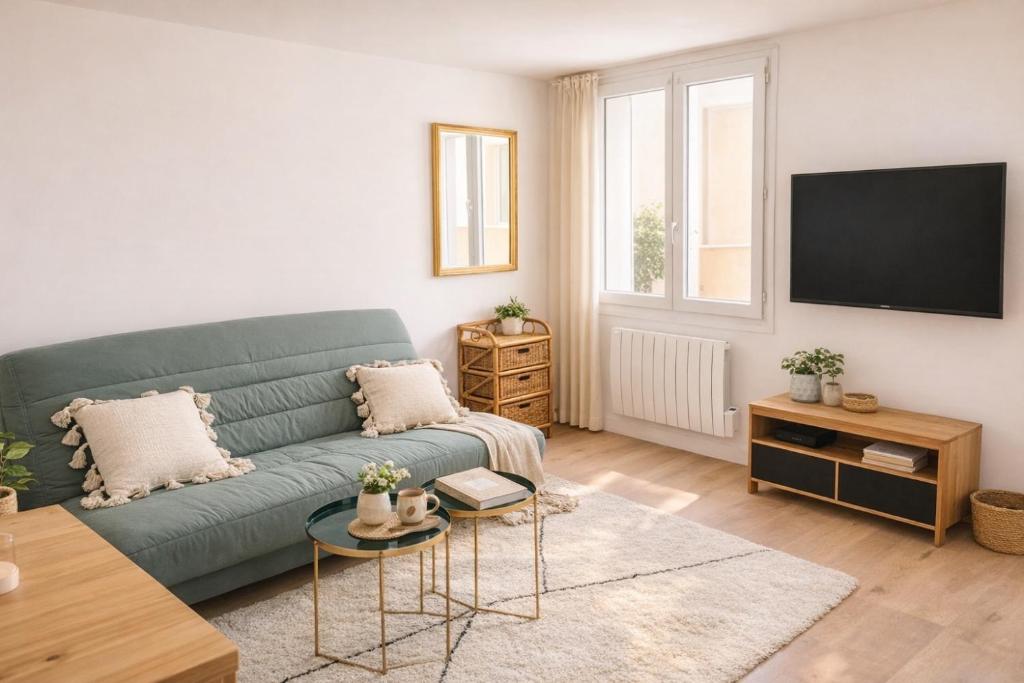 BLUE Studio cosy et calme proche du centre avec TV et Wifi