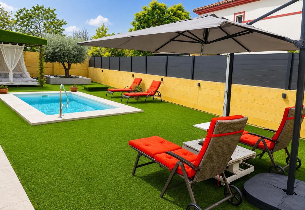Wohnung in Dos Hermanas: Casa Andaluza con piscina y jardín privado en Gelves a 15 minutos del centro de Sevilla